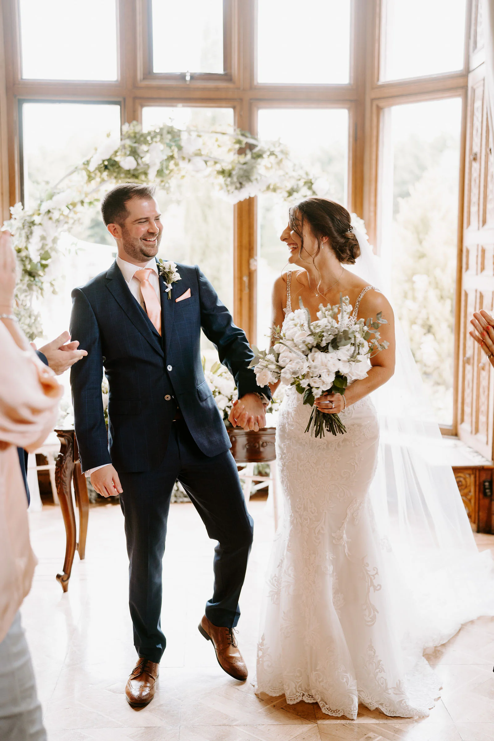 Lauren & Wayne | Ballroom Ceremony Ceremony vow exchange inside the historic ballroom at Manor by the Lake