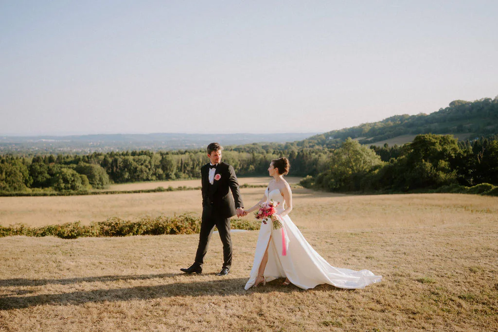 New House Country Hotel Panoramic Views | Thornhill, Cardiff Louisa and Chris romantic couple portrait overlooking the entire Cardiff cityscape at New House Country Hotel