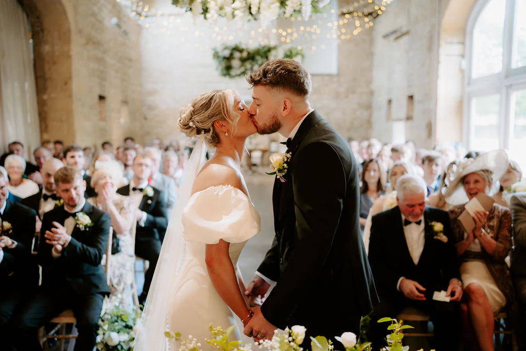 Lapstone Barn Wedding Photography & Film Lapstone Barn Cotswolds countryside wedding landscape at sunset