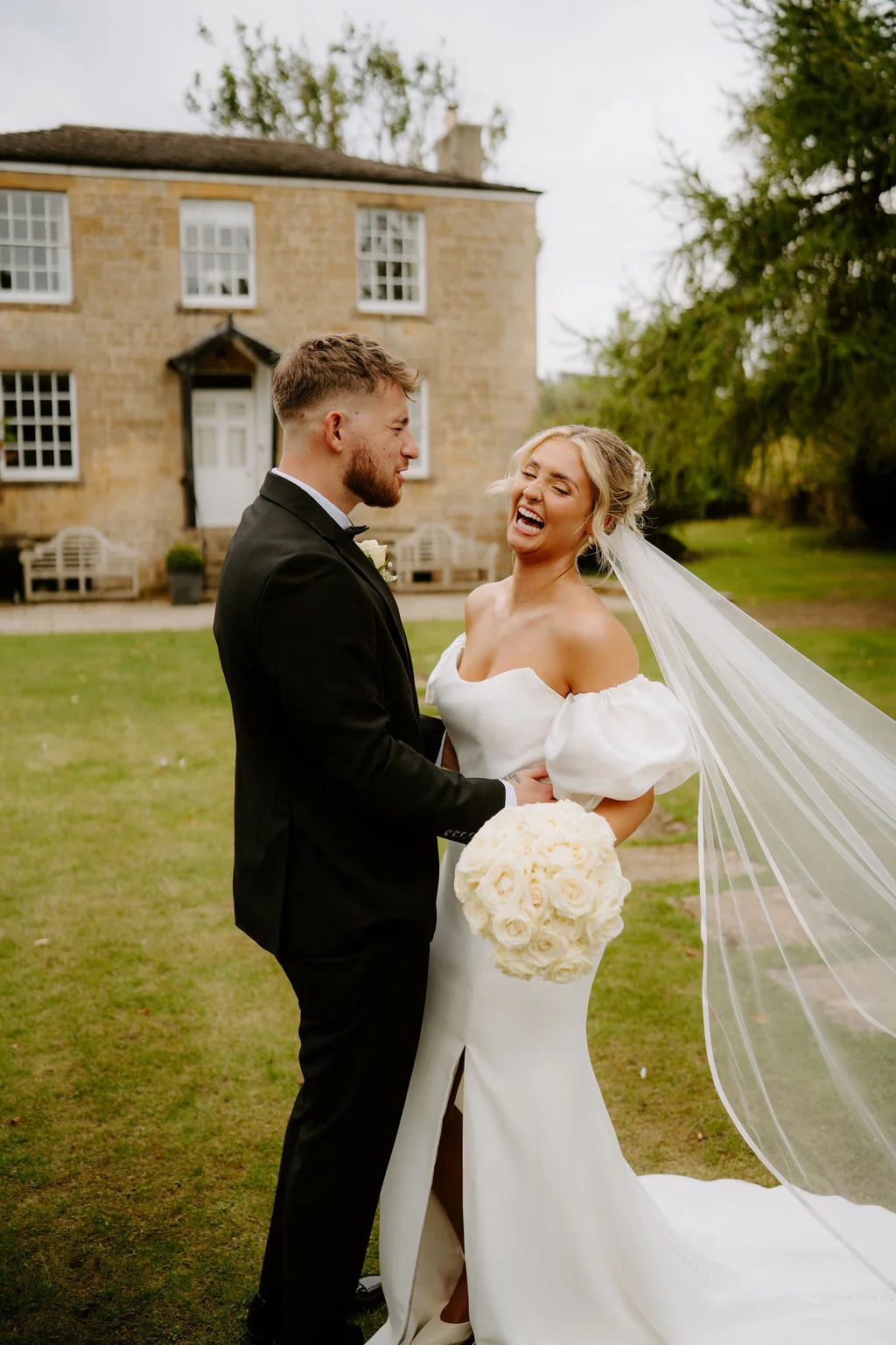 Lapstone Barn Wedding Photography & Film Lapstone Barn romantic couple portrait in the Cotswolds