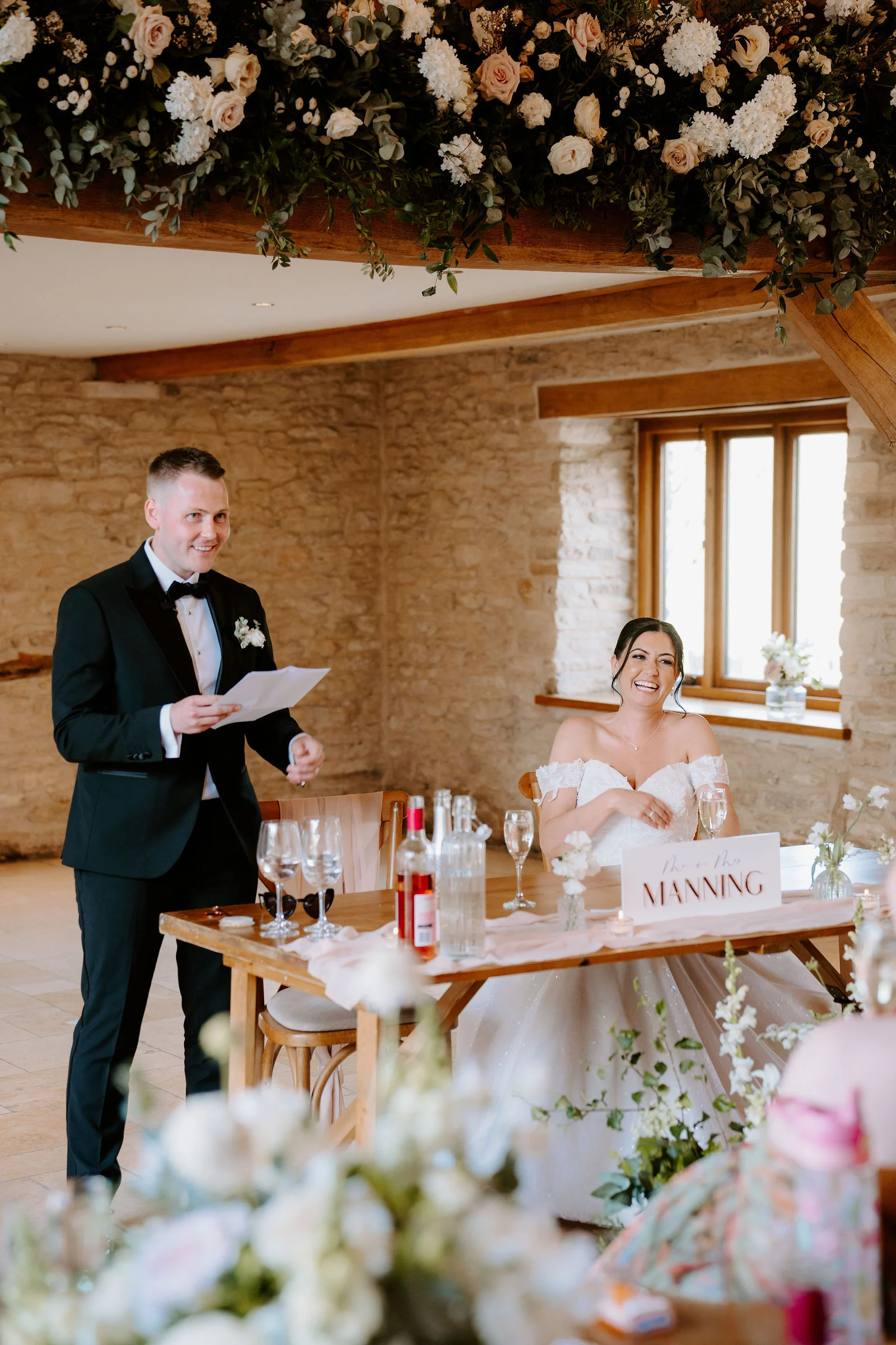 Louise & Ryan | Natural Moments Natural smiles and laughter during couple portraits at Kingscote Barn