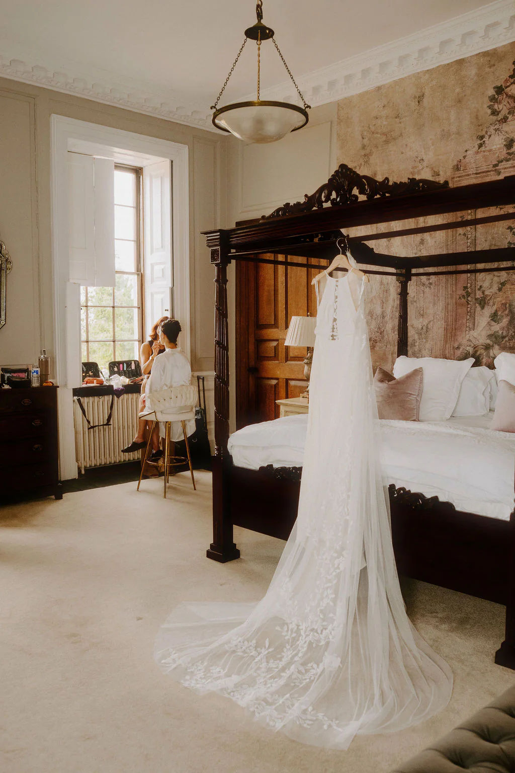 Davenport House Wedding Photographer & Videographer | Bridgnorth, Shropshire Anna & Emilyn romantic wedding portrait outside the Georgian mansion at Davenport House in Bridgnorth