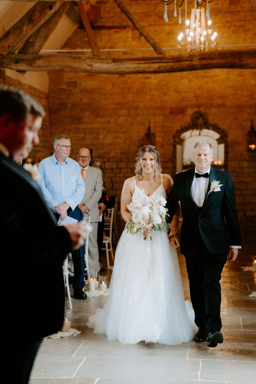 Blackwell Grange Wedding Photography & Film | Shipston-on-Stour Caitlin & Tom romantic couple portrait outside the 16th-century Thatch Barn at Blackwell Grange