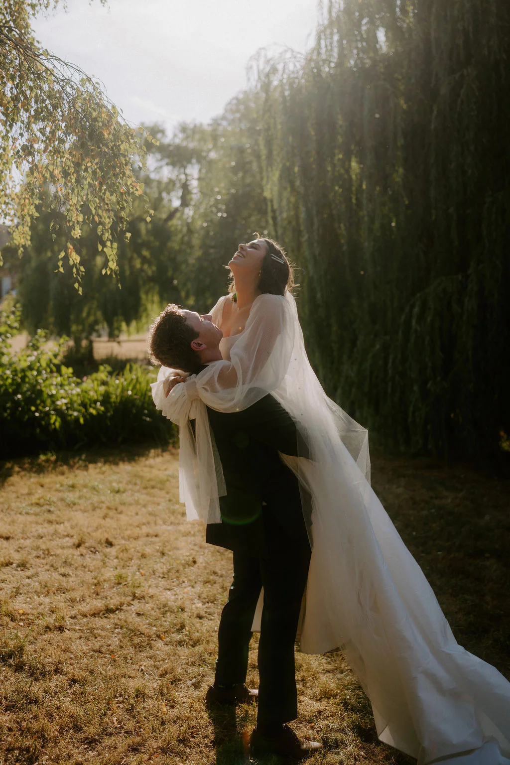 Talton House Wedding Photography & Film | Stratford-upon-Avon, Warwickshire Taylor & Brodie romantic wedding couple portrait under the trees at Talton House in Stratford-upon-Avon