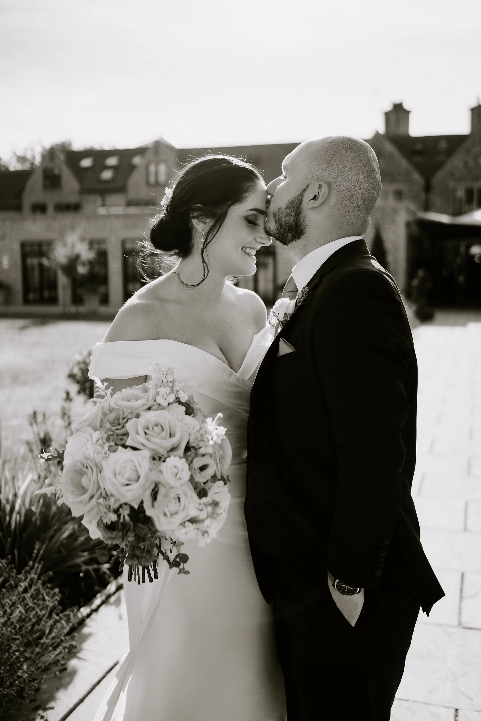 The Pear Tree Evening Celebrations | Purton Jen and Mike joyful evening reception portrait at The Pear Tree in Purton