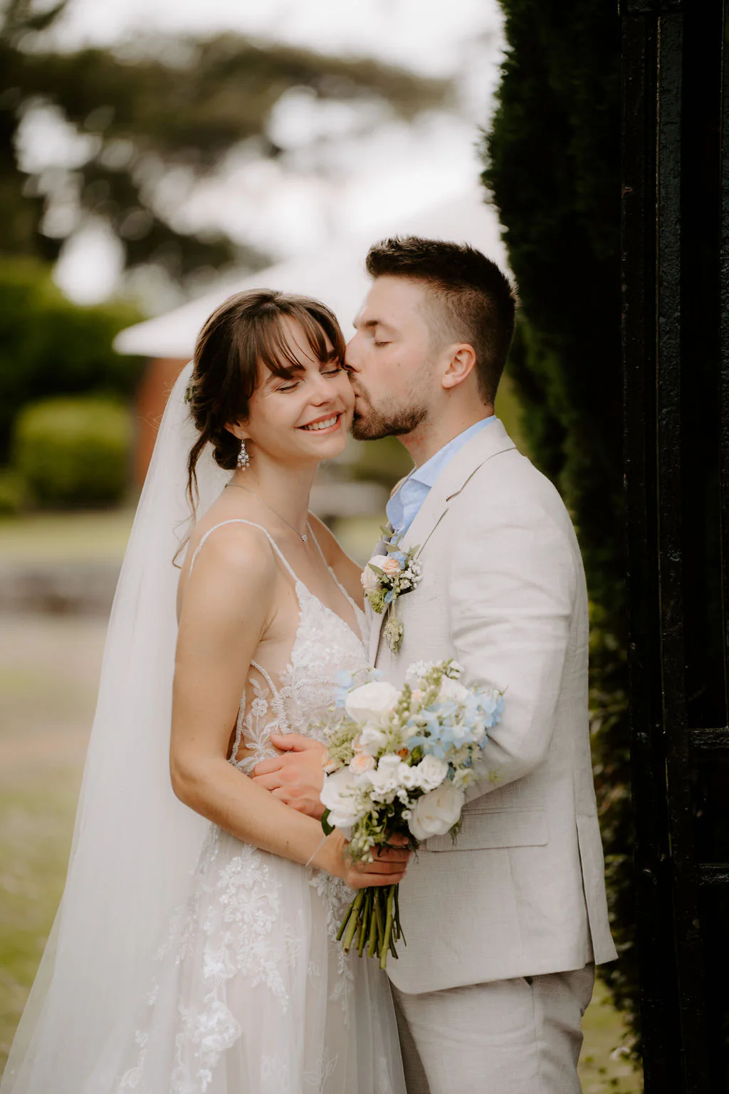 Hogarths Stone Manor Wedding Photography | Kidderminster Liz & Jack romantic couple portrait in the pump house gardens at Hogarths Stone Manor