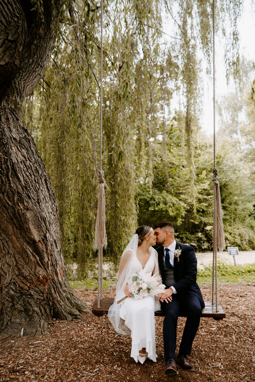 Stanbrook Abbey Cloisters Wedding Photography | Worcester Abi & Adam romantic couple portrait in the gothic cloister corridors at Stanbrook Abbey Hotel